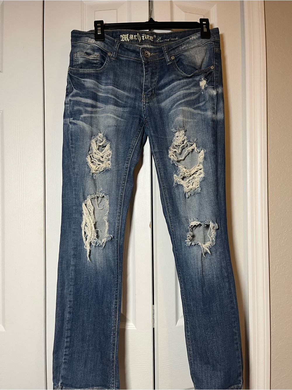 MACHINE vintage y2k distressed ripped jeans size 7 juniors